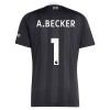 Original Trikotsatz Liverpool A. Becker 1 Torwart 2025-26 Schwarze Für Kinder